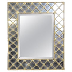 Gorgeous Murano Glass Decorated Beveled Glass Vertical or Horizontal Mirror