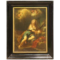 18th Century Oil on Canvas Sacred Art "Mary Magdalene" Painting