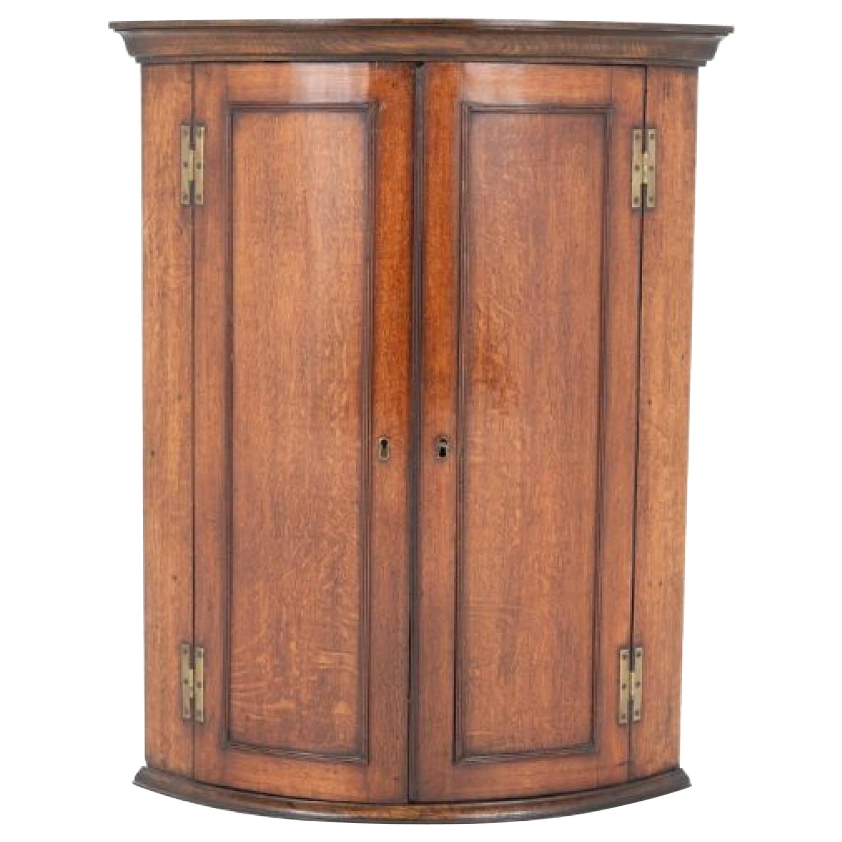 Period Georgian Corner Cabinet Oak Closet 1800 For Sale