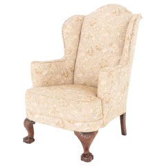 Chippendale Wing Chair Antique 1880 Ball and Claw
