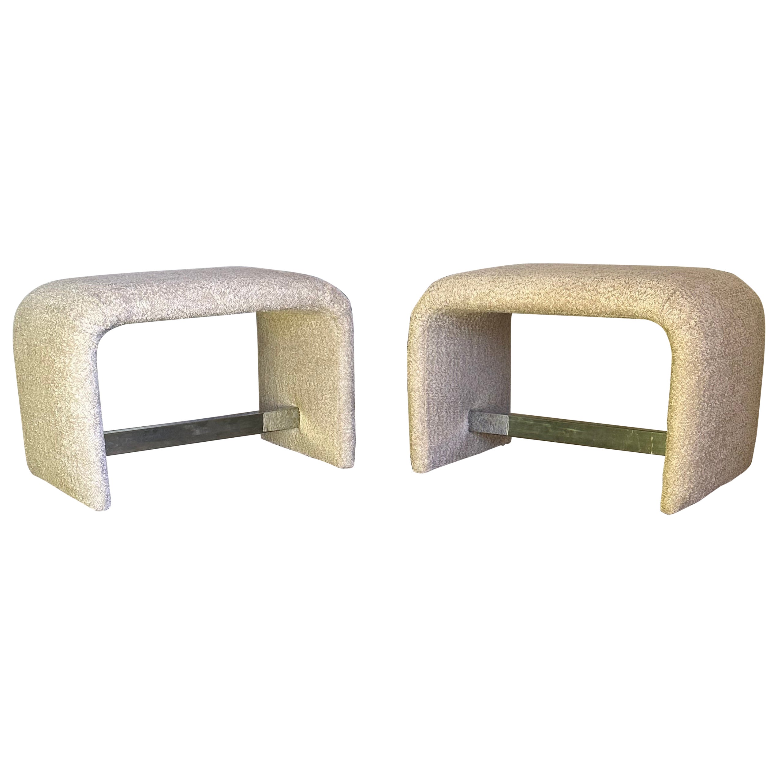 Vintage Waterfall Ottomans/ Stools by Thayer Coggin - A Pair