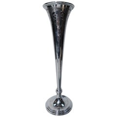 Tiffany Art Nouveau Sterling Silver Trumpet Vase  