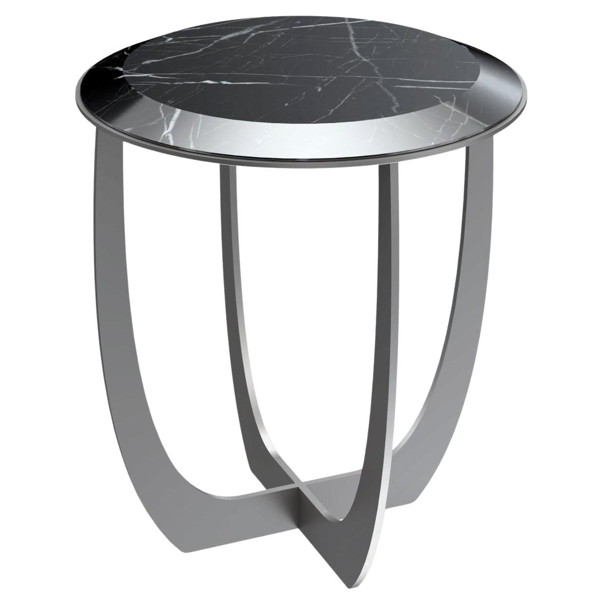 Valentine Nero Marquina Marmor Couchtisch von WM Metal Design