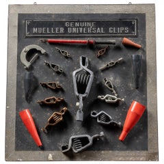 Expositor publicitario vintage Mueller Electric para puntos de venta