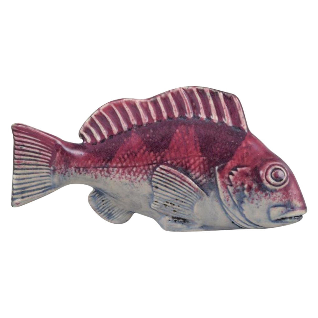 Sven Wejsfelt per Gustavsberg. Unico pesce "Stim" in ceramica smaltata.