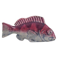 Sven Wejsfelt for Gustavsberg. Unique "Stim" fish in glazed ceramics.