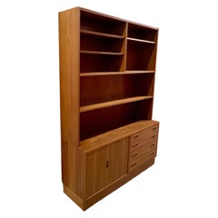 Dänisches Teakholz-Credenza mit Bücherregal-Aufsatz - Poul Hundevad