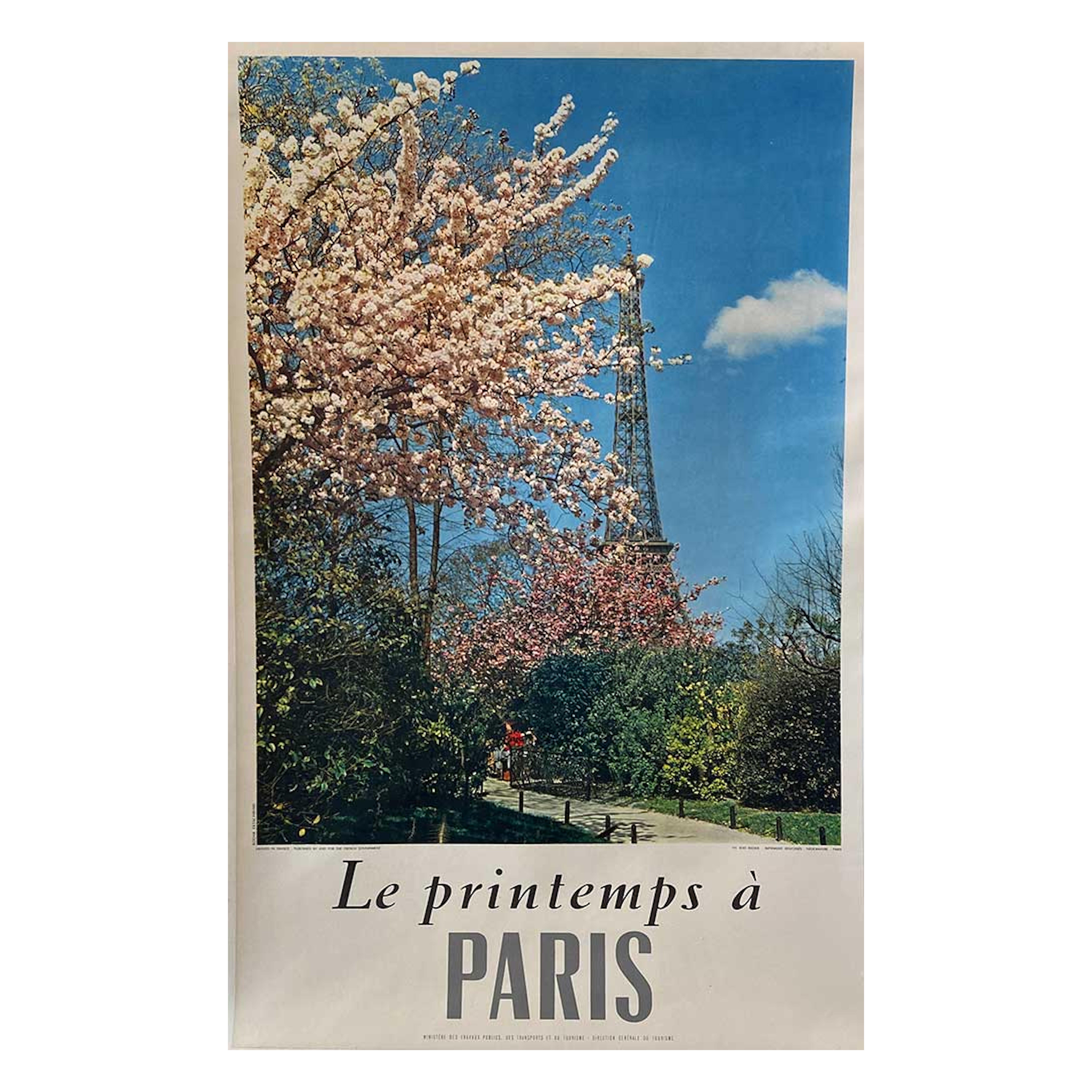 Mid-Century Le printemps a Paris Original Vintage French Poster c. 1960