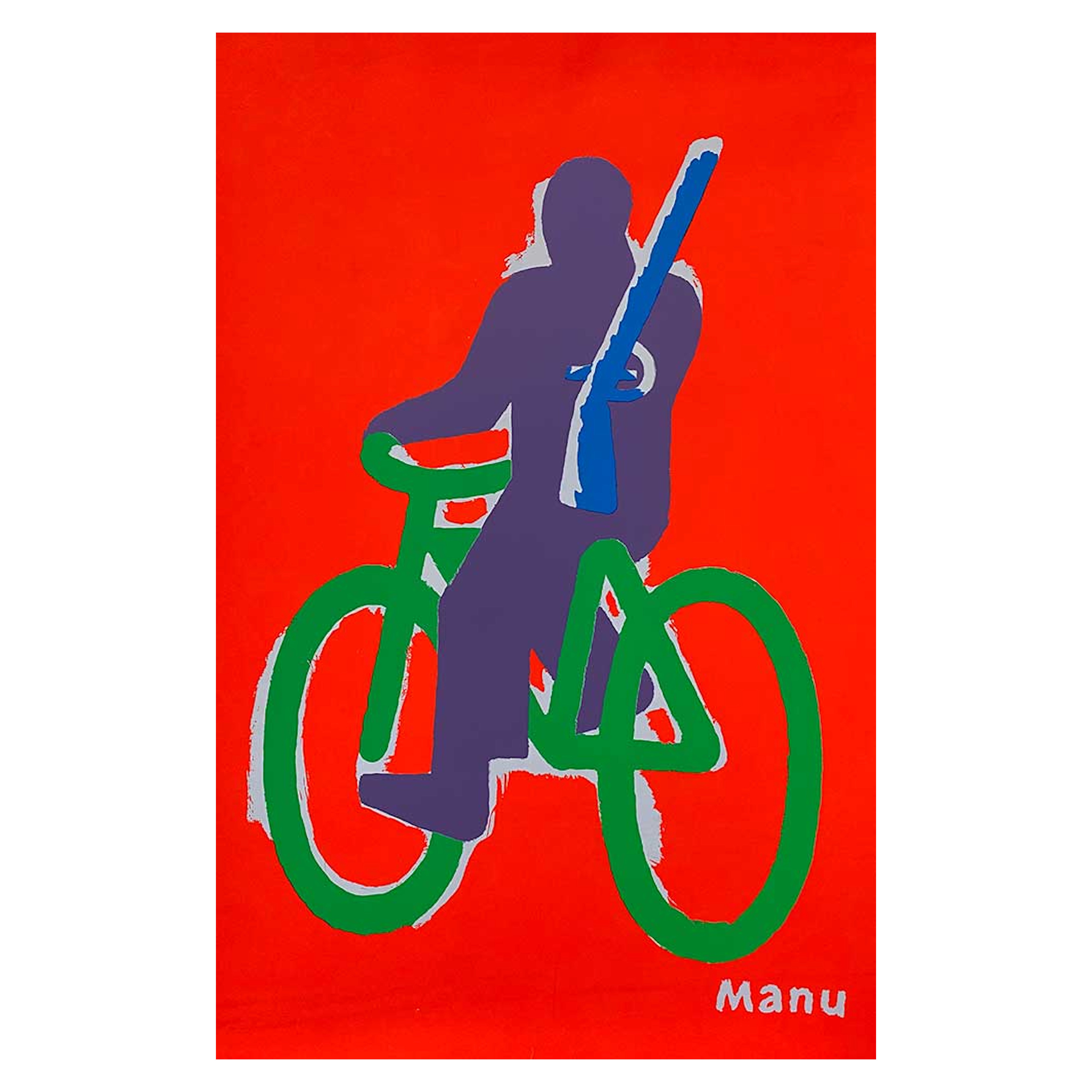 Original French Michel Quarez Poster, 'Manu' c. 2000