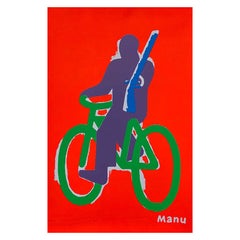 Original French Michel Quarez Poster, 'Manu' c. 2000