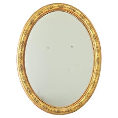 Antique French 19th Century Oval Gilt Mirror