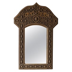 Vintage 1970s Large Scale Tramp Art Style Wall Mirror