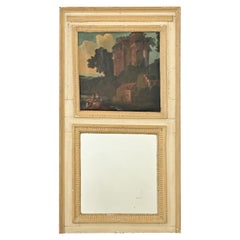 French 19th Century Painted Trumeau Mirror