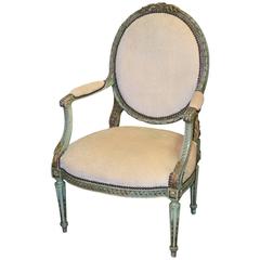 19th Century French Louis XVI Carved Armchair