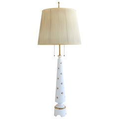 Lampada da tavolo in legno laccato e ottone, attribuita a .Stilnovo 1950-1960