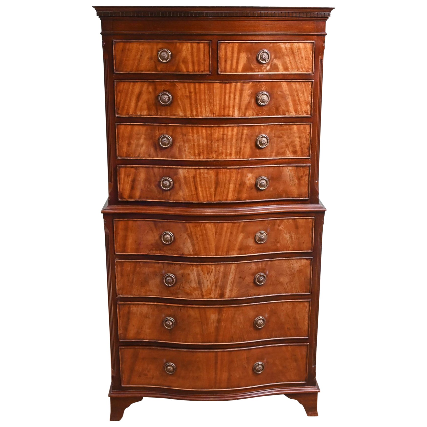 Georgianische Kommode auf Truhe Tall Boy Mahagoni 1800