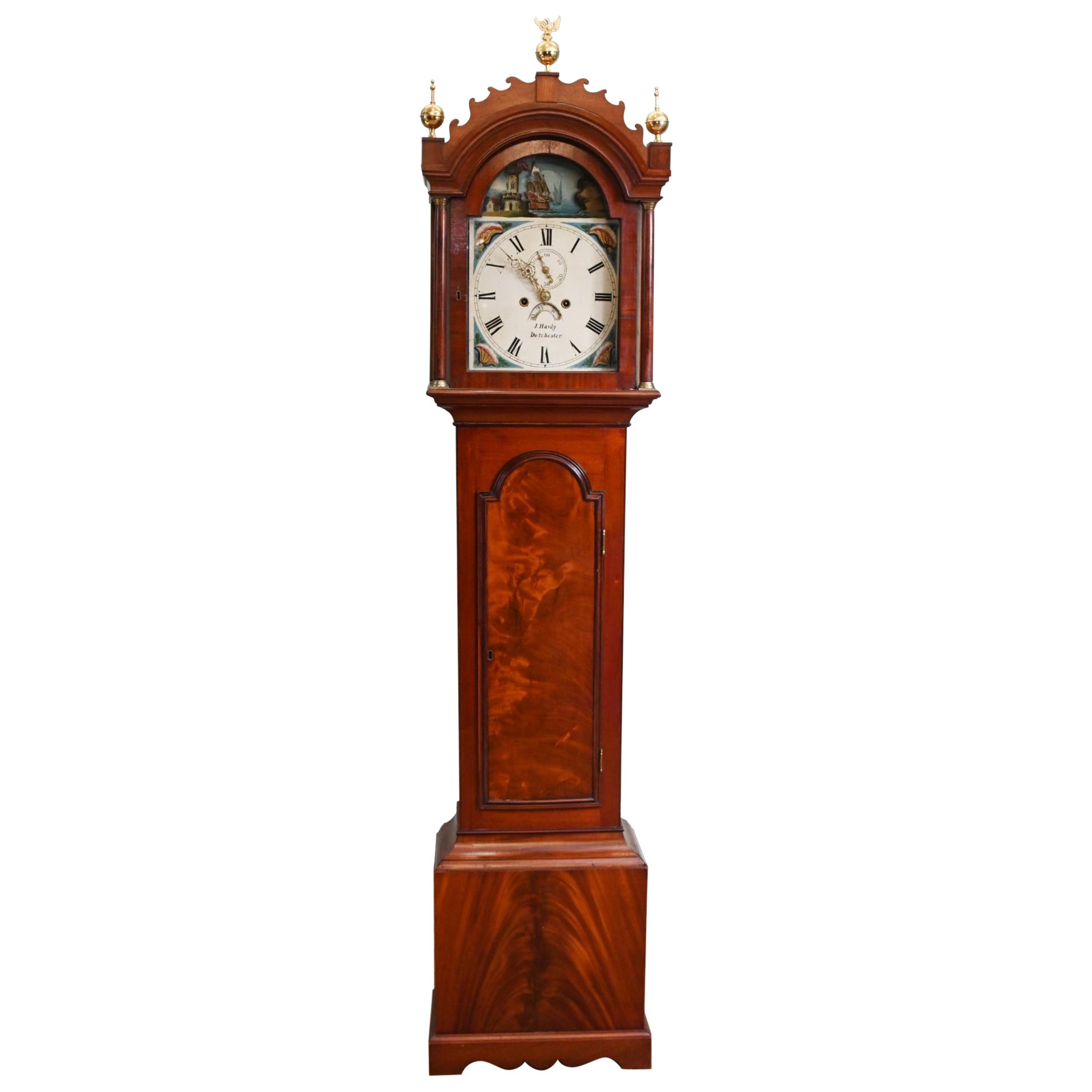 Reloj de pie victoriano Caja larga J. Hardy Dorchester 1850