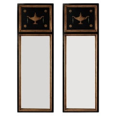 Paar antike italienische Neo Classic Wandspiegel mit Trompe L'Oeil