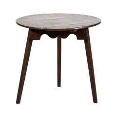 18thC Welsh Yew & Oak Cricket Table
