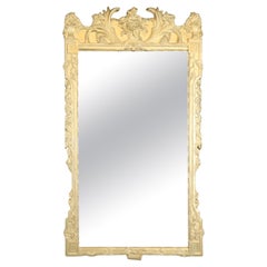 Tall Beautiful French Victorian Gilded Mirror with Flowers and Grapes