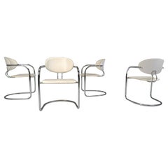 Vintage chrome dining chairs by Effezeta, 1970s
