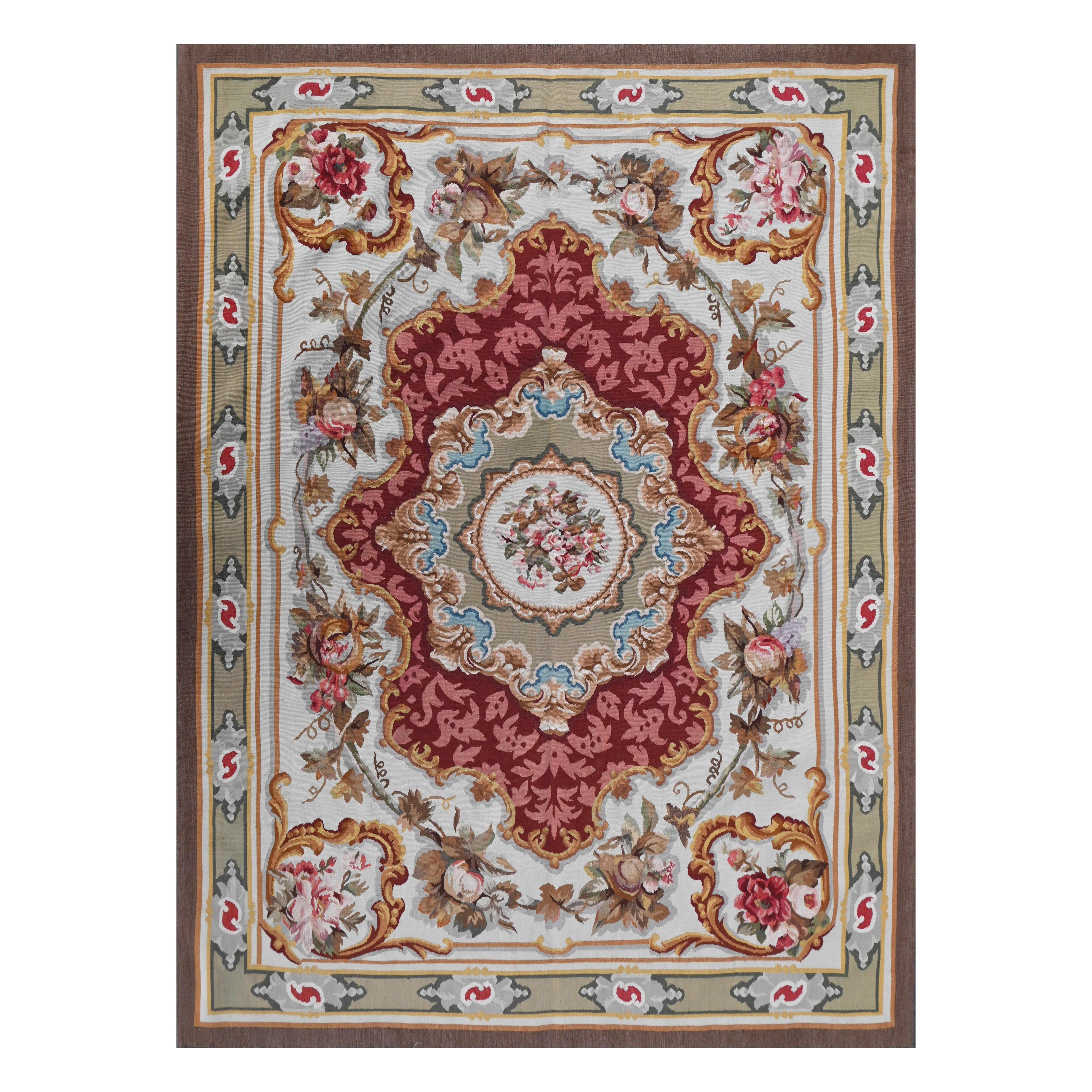 Alfombra francesa, en estilo Napoleón III Aubusson, finales del XIX - 215x145 Nº 1418 en venta