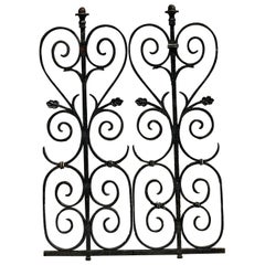 Vintage Regency Wrought Iron Grates - A Pair