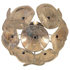 Wall lighting Flower Glass Murano with chrome Structure , Italy 1980s