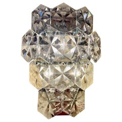 Kinkeldey Wall Lighting Glass Cut with chrome Structure, Austria, 1970