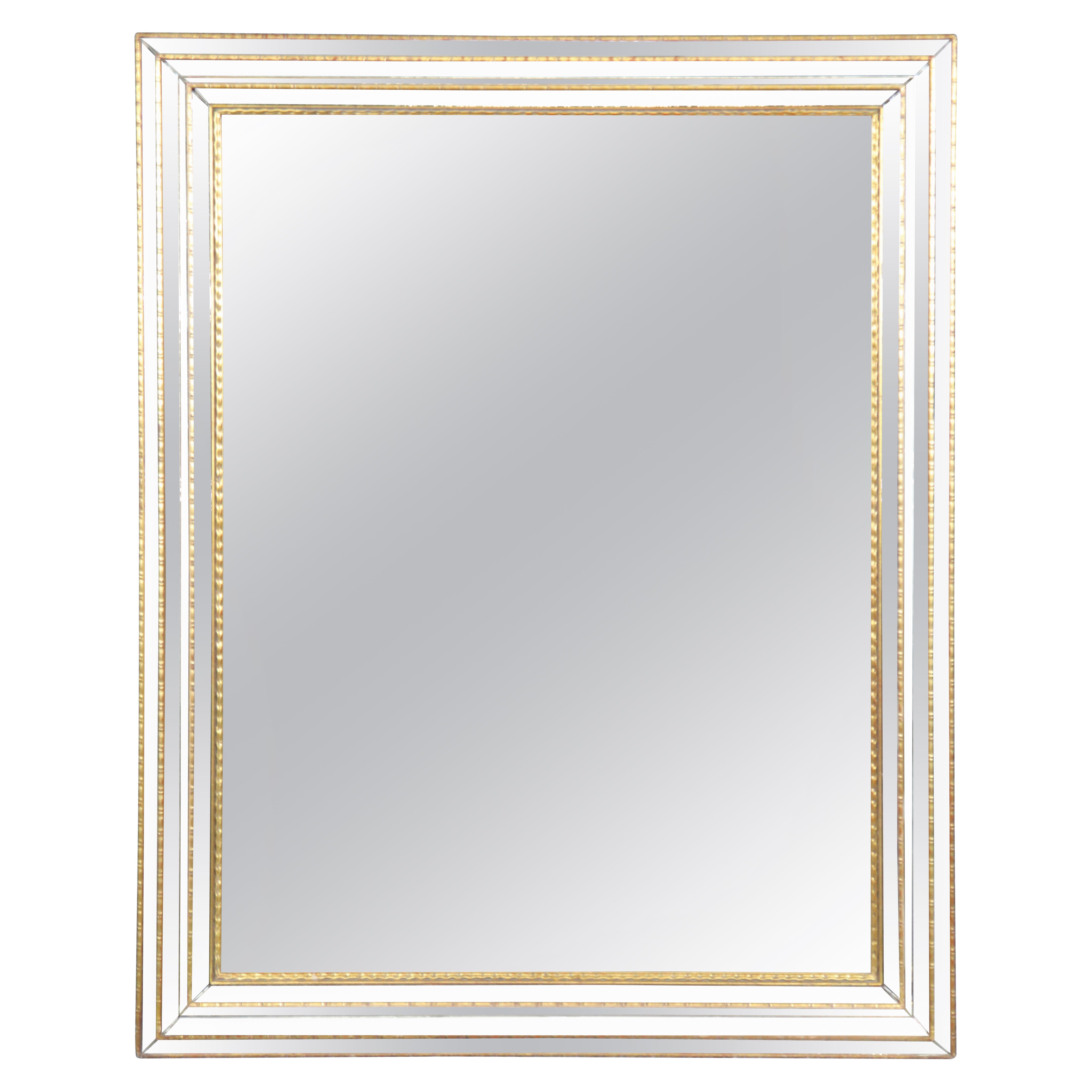 Rare Multi-faceted Dimensional LaBarge Gilded Framed Italian Mirror For Sale