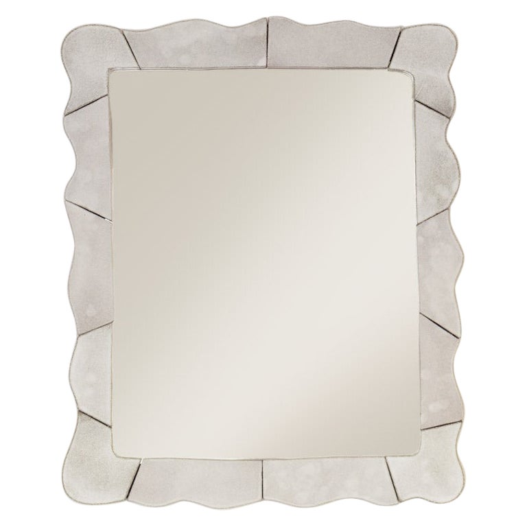Miroir ondulé en céramique, grand en vente
