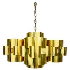 Curtis Jere Brass Cloud Chandelier, signed 1975