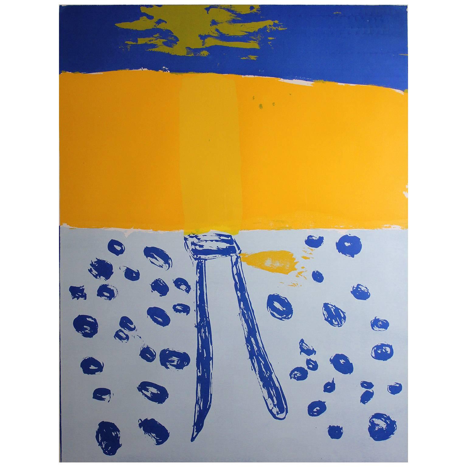 1960s "God Is Blue" Abstract by Sister Mary Corita Kent