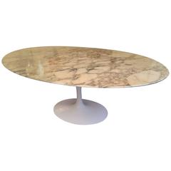 Used Eero Saarinen Marble Oval Dining Table 198cm