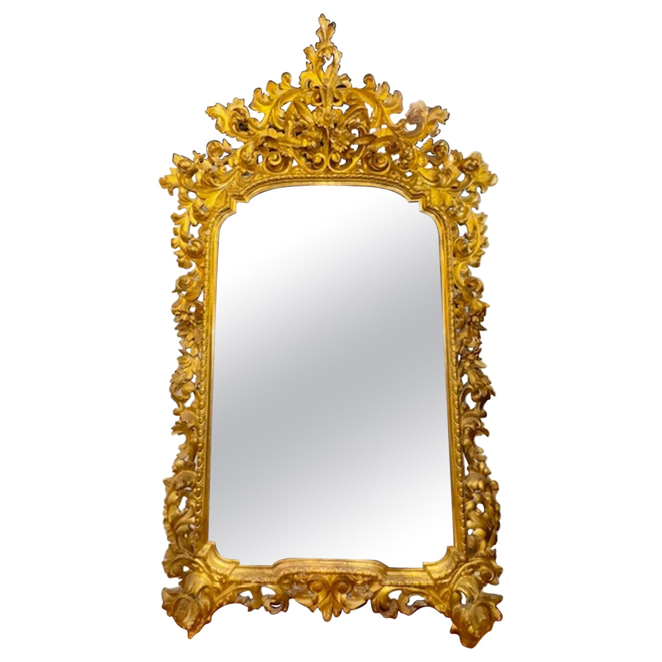 19th Century Italian Carved and Giltwood Florentine Mirror