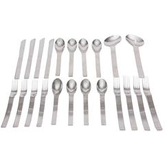 Set of Stainless Steel Y.Kono Vignelli for Sasaki 4 Place Tableware Set 6