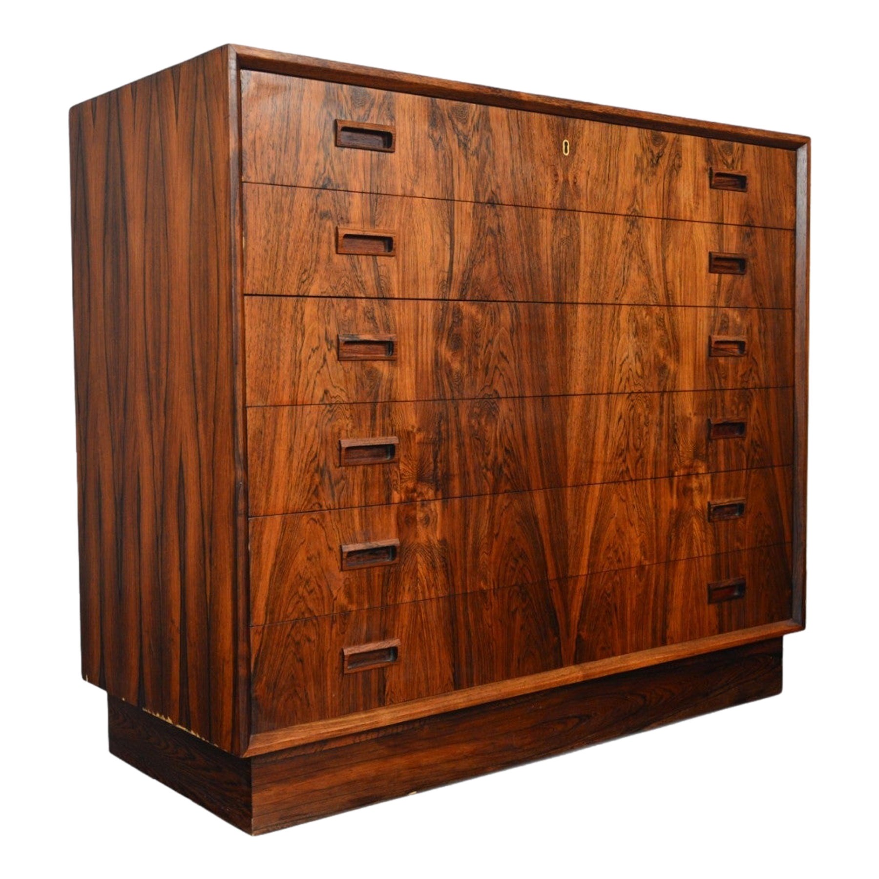 Johannes Sorth Rosewood Highboy Dresser on Plinth Base