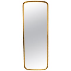 Beautiful heavy Mid Century Modern brass wall mirror from 1963 120 cm 47.2"