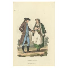 Coppia folkloristica austriaca: Eleganza del costume della Reggenza del 1808