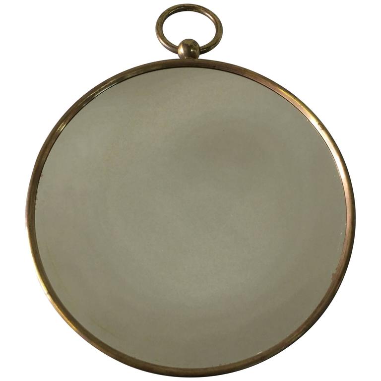 Vintage Piero Fornasetti Brass Convex Mirror at 1stDibs