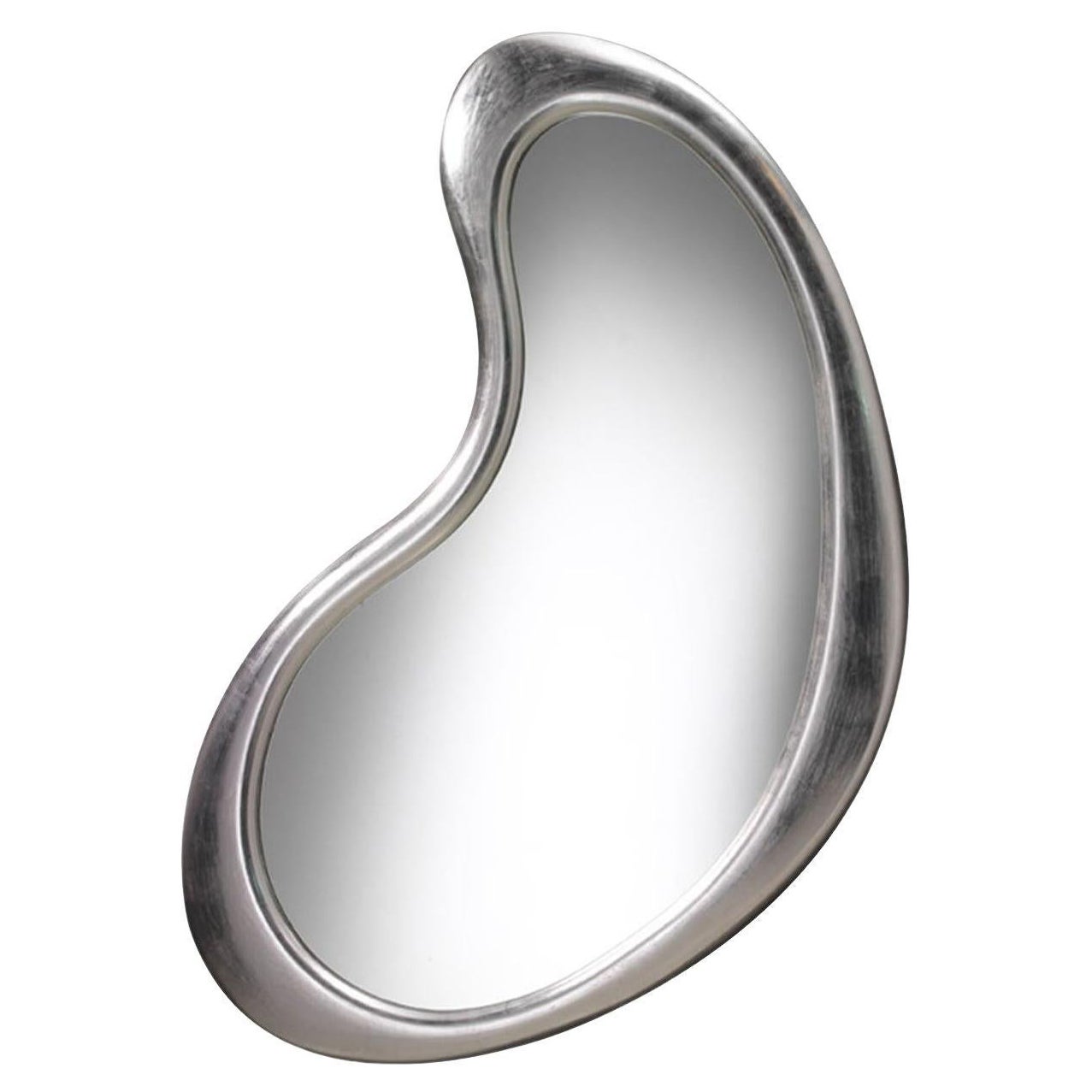 Joan Irregular Silver-Leaf Wooden Wall Mirror by Spini Firenze