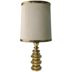 Original Arnaldo Pomodoro Style Heavy Bronze Lamp