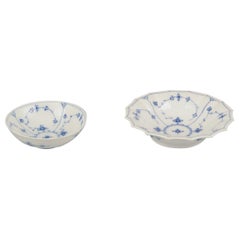 Royal Copenhagen Blue Fluted Plain. Two bowls in porcelain.