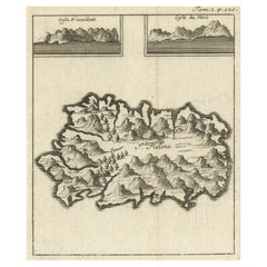 Map of Saint Helena Island: Kupferstich von F. Bernard aus dem frühen 18. Jahrhundert