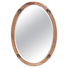 Arts and Crafts Beaten Copper Framed Mirror