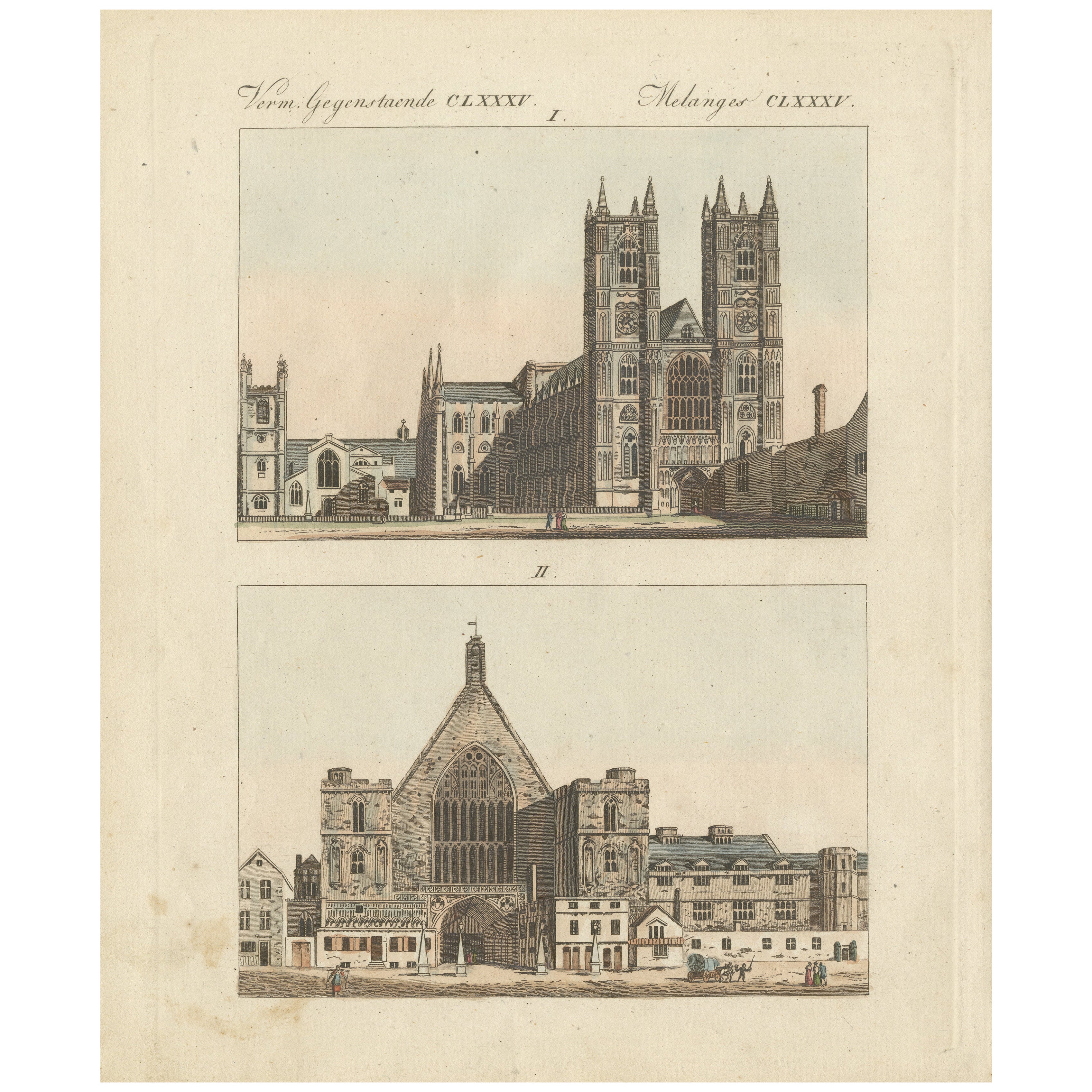 Westminster Abbey and Winchester Cathedral - Bertuch's Picture Book, circa 1800