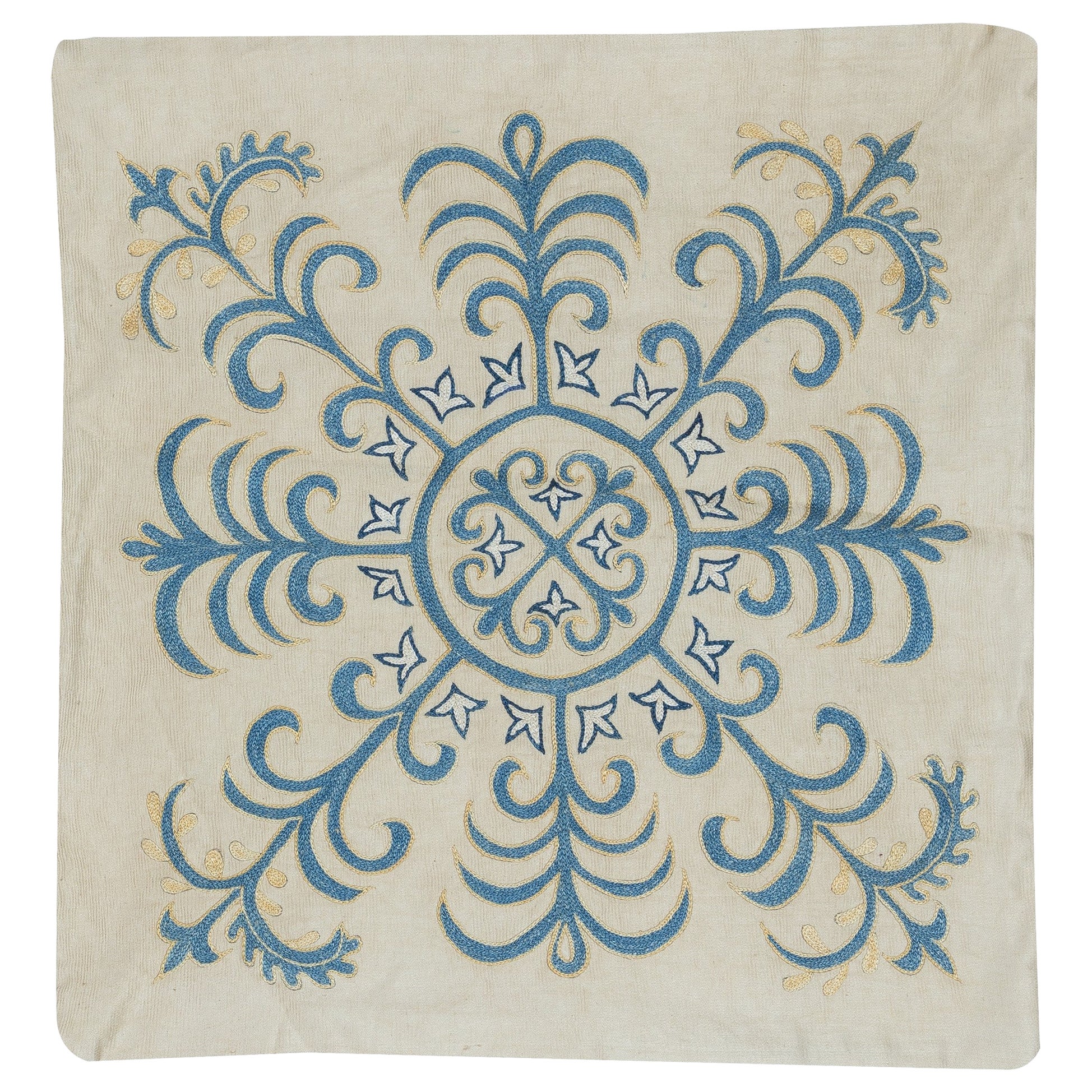 20 "x19" Copricuscino con ricamo. Arredamento Boho & Chic per la casa. Copricuscino 100% seta
