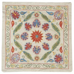 21 "x21" Coussin brodé 100% soie. Taie d'oreiller colorée. Oreiller tissé à la main