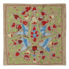 20"x20" Embroidered All Silk Cushion. Handmade Pillow Cover. New Lace Pillow