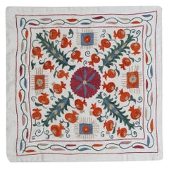 20"x20" Silk Hand Embroidery Cushion Cover. Handmade Pillow. Modern Lace Pillow